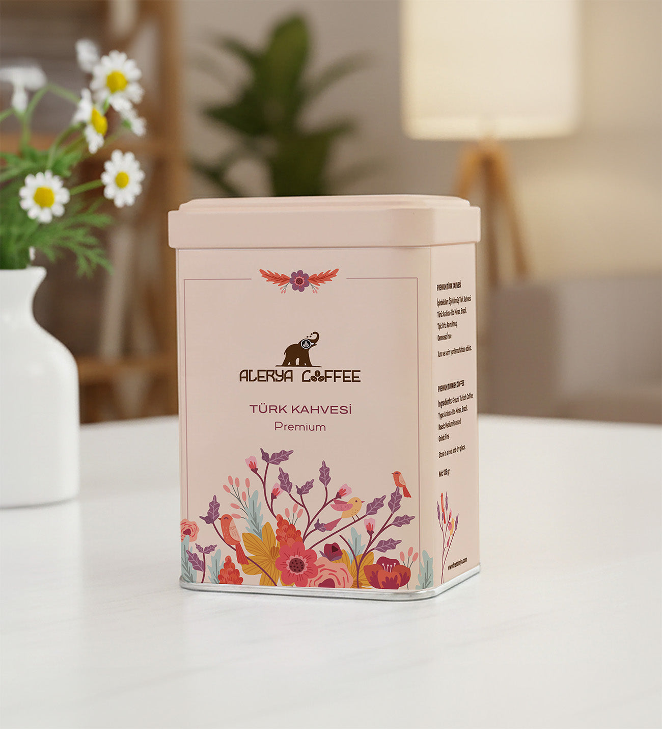 Alerya Metal Kutulu Hediyelik Türk Kahvesi 125 g - %100 Orta Kavrulmuş Arabica